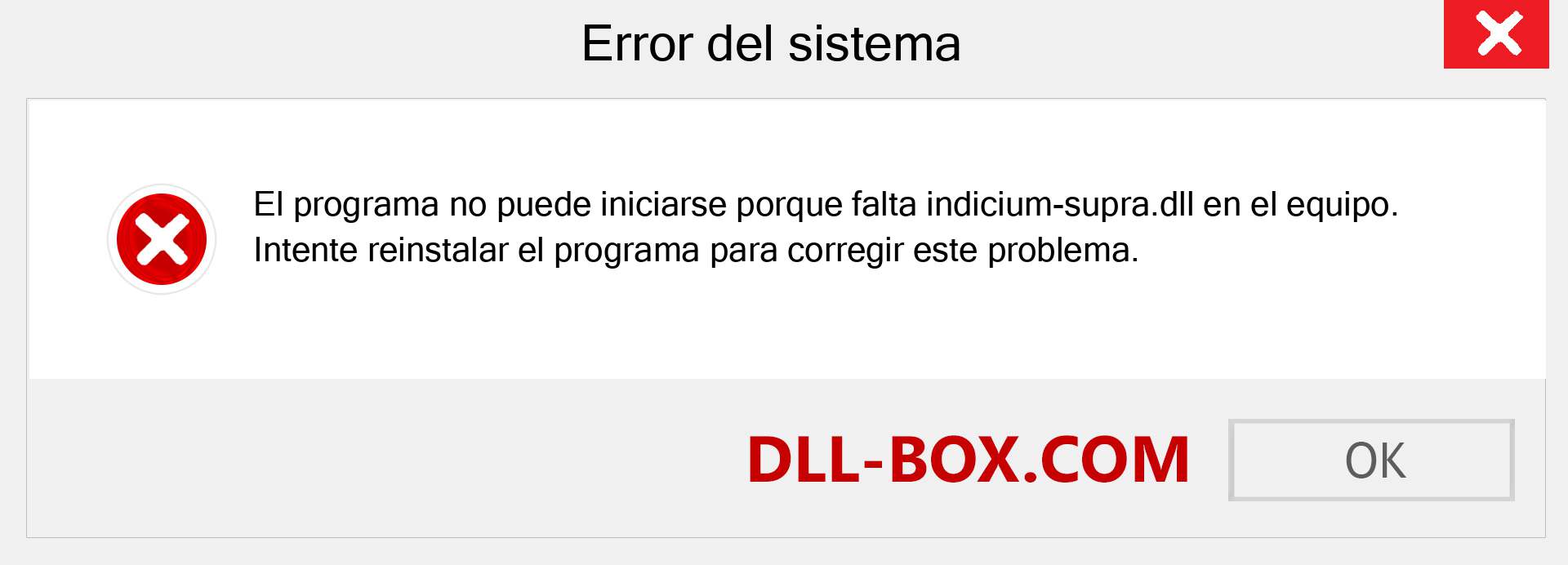 ¿Falta el archivo indicium-supra.dll ?. Descargar para Windows 7, 8, 10 - Corregir indicium-supra dll Missing Error en Windows, fotos, imágenes