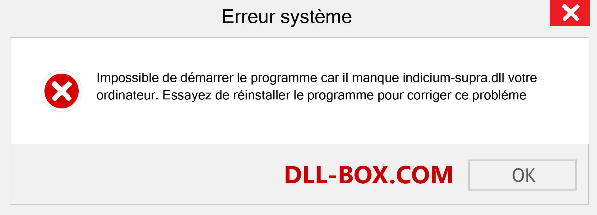 Le fichier indicium-supra.dll est manquant ?. Télécharger pour Windows 7, 8, 10 - Correction de l'erreur manquante indicium-supra dll sur Windows, photos, images